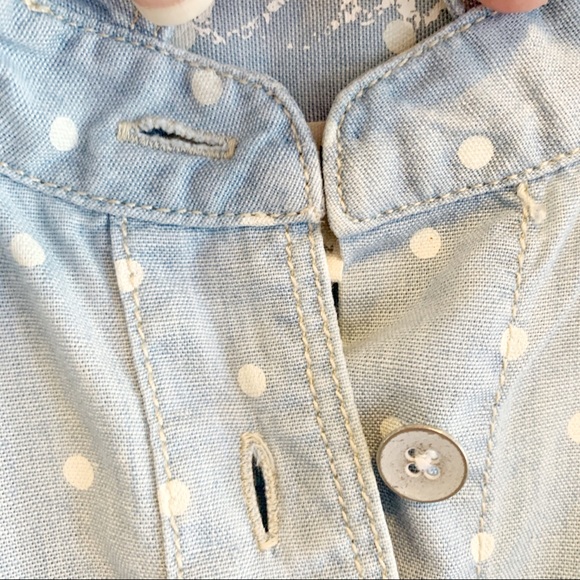 Madewell Light Chambray Polka Dot Shirt Size M GUC - Picture 8 of 8